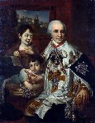 Vladimir Lukich Borovikovsky ortrait of count G.G. Kushelev with children France oil painting artist